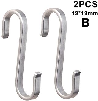 2 Stuks Rvs S Haken Opknoping Kleding Paraplu Keuken Diversen Hanger FHJ889 B 19x19mm