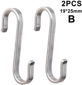 2 Stuks Rvs S Haken Opknoping Kleding Paraplu Keuken Diversen Hanger FHJ889 B 19x25mm