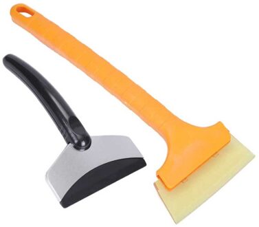 2 Stuks Rvs Sneeuwschuiver Ijskrabber Verwijderen Sneeuw Borstel Voor Auto Voorruit Schoonmaken Tool