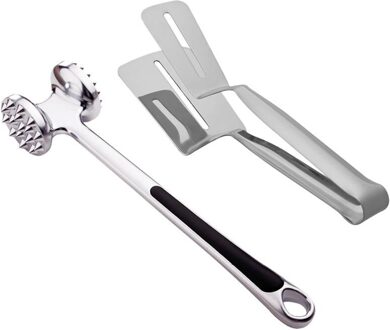 2 Stuks Rvs Steak Schop Steak Tong Vlees Hamer Biefstuk Hamer
