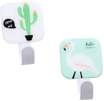 2 Stuks Rvs Vierkante Haken Muur Deur Zelfklevende Haak Hanger Voor Woonkamer Keuken Home Decor (Verschillende patroon)