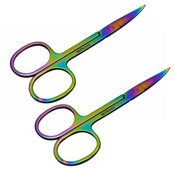 2 Stuks Rvs Wenkbrauw Schaar Facial Neus Baard Ontharing Grooming Wenkbrauw Trimmer Make Schaar