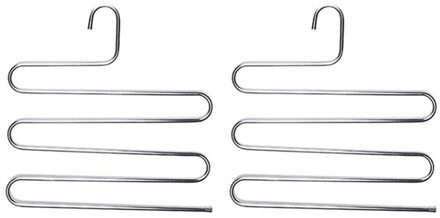 2 Stuks S Vorm Kleerhangers Multilayer Opslag Doek Hanger Multifunctionele Rvs Kleding Handdoek Opslag Doek Rack wit