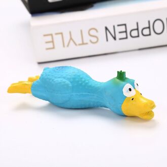 2 Stuks Screaming Kip Latex Speelgoed Vocale Cartoon Dier Bijten Weerstand Vriendelijke Maaltand Speelgoed Fq-Ing blauw