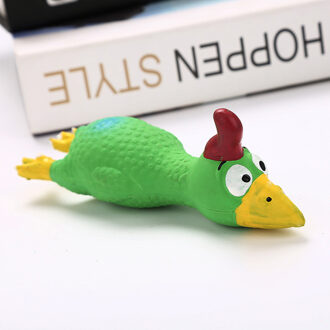 2 Stuks Screaming Kip Latex Speelgoed Vocale Cartoon Dier Bijten Weerstand Vriendelijke Maaltand Speelgoed Fq-Ing groen