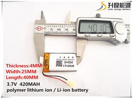 2 stuks [SD] 3.7 V, 420 mAH, [402540] lithium Polymeer ion/Li-Ion batterij voor SPEELGOED, POWER BANK, GPS, mp3, mp4, mobiele telefoon, luidspreker