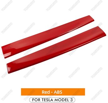 2 Stuks/set Abs Center Console Dashboard Panel Cover Trim Voor Tesla Model 3 rood