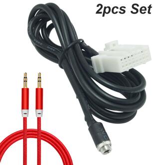 2 stuks set Auto Radio Vrouwelijke AUX Adapter Audio Kit + 3.5mm Kabel voor Mazda 2 mazda 3 mazda 5 mazda 6 MX5