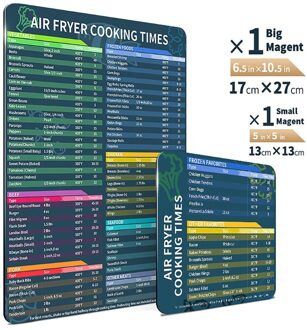2 Stuks Set Lucht Friteuse Accessoires Kok Keer Lucht Friteuse Magneet Cheat Sheet Quick Reference Guide Voor Koken En Koekenpan gif