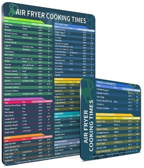 2 Stuks Set Lucht Friteuse Accessoires Kok Keer Lucht Friteuse Magneet Cheat Sheet Quick Reference Guide Voor Koken En Koekenpan gif
