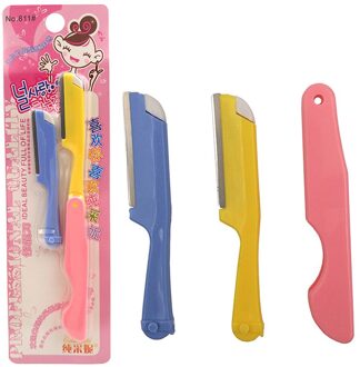 2 stuks/set Van Draagbare Wenkbrauw Wenkbrauwen Facial Ontharing Wenkbrauw Trimmer Set Wenkbrauw Scheermes Vrouwelijke Schaar Tool