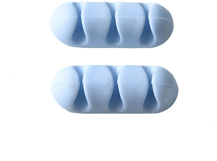 2 STUKS silicagel plank rack Kleur Kabelhaspel Organisator Opslag Houder Headset Draad Wrap Cable Cord Winder Cable Collector tool Blauw