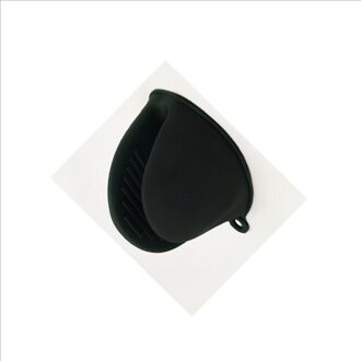 2 Stuks Silicone Anti-Brandwonden Oven Handschoenen Wanten Pannenlap Keuken Bbq Handschoenen Lade Pot Schotel Kom Houder Warmte isolatie Clip zwart