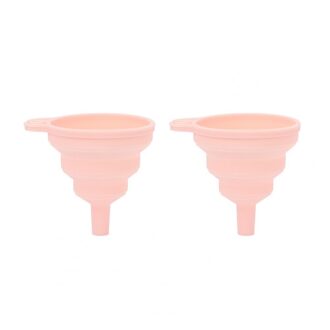 2 Stuks Silicone Inklapbare Hittebestendige Trechters Olie Liquid Transfer Keuken Tool Voor Liquid Transfer roze