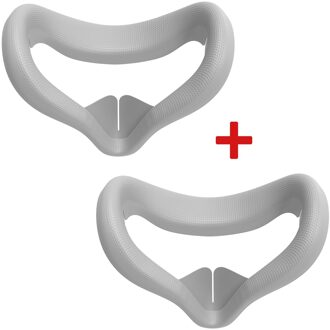 2 Stuks Siliconen Gezicht Cover Voor Oculus Quest 2 Oogmasker Bescherming Pad Vervanging Anti-Zweet Vr Accessoires Anti-Lekkage Licht grijs grijs