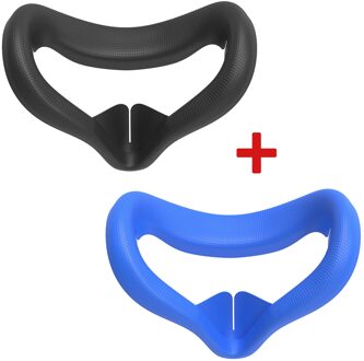 2 Stuks Siliconen Gezicht Cover Voor Oculus Quest 2 Oogmasker Bescherming Pad Vervanging Anti-Zweet Vr Accessoires Anti-Lekkage Licht zwart blauw