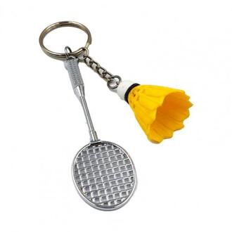 2 Stuks Sleutelhangers Badminton Hanger Decoraties Drie-Dimensionale Sleutelhanger Voor Souvenir Prijzen geel