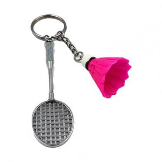 2 Stuks Sleutelhangers Badminton Hanger Decoraties Drie-Dimensionale Sleutelhanger Voor Souvenir Prijzen roos rood