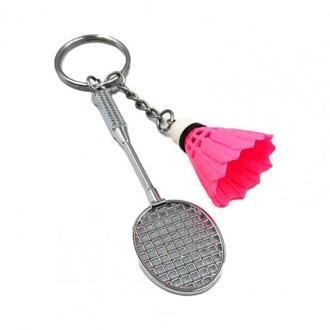 2 Stuks Sleutelhangers Badminton Hanger Decoraties Drie-Dimensionale Sleutelhanger Voor Souvenir Prijzen Roze