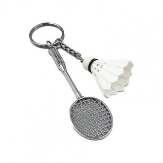2 Stuks Sleutelhangers Badminton Hanger Decoraties Drie-Dimensionale Sleutelhanger Voor Souvenir Prijzen wit