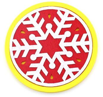 2 Stuks Sneeuwvlok Siliconen Kom Drinken Coffee Cup Pad Onderzetters Placemats Anti Pad Antislip Eettafel tafel Matten Keuken sneeuwvlok geel