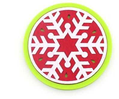 2 Stuks Sneeuwvlok Siliconen Kom Drinken Coffee Cup Pad Onderzetters Placemats Anti Pad Antislip Eettafel tafel Matten Keuken sneeuwvlok groen