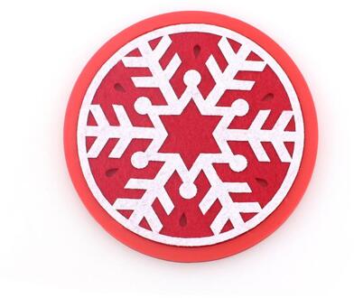 2 Stuks Sneeuwvlok Siliconen Kom Drinken Coffee Cup Pad Onderzetters Placemats Anti Pad Antislip Eettafel tafel Matten Keuken sneeuwvlok rood