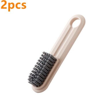 2 Stuks Soft Haar Schoen Borstel Niet Pijn Schoenen Huishoudelijke Wasserij Reinigingsborstel Kleine Plaat Borstel Lange Handvat Schoen borstel roze