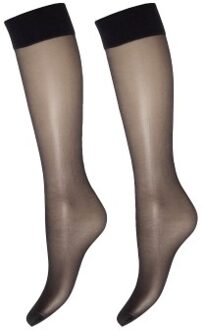 2 stuks Soft Lux 15 DEN Knee-high Socks * Actie * Beige,Zwart,Bruin - One Size