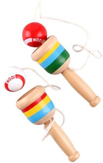 2 Stuks Speelgoed Houten Vaardigheid Zwaard Cup Ontwikkelen Intelligentie Houten Hand-Oog Coördinatie Speelgoed Traditionele Game Vangst Een Bal set