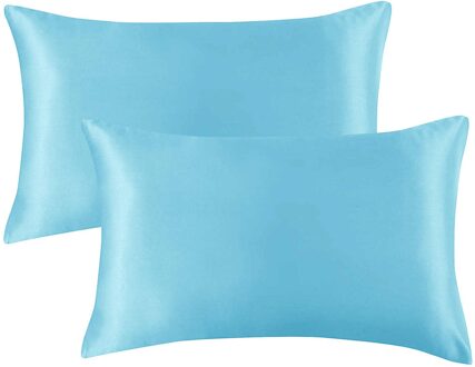 2 Stuks Standaard Formaat (20X26 Inch) satijnen Kussenslopen Met Envelop Sluiting Zijde Satijn Kussenslopen Home Decoratie Kussenhoes groen