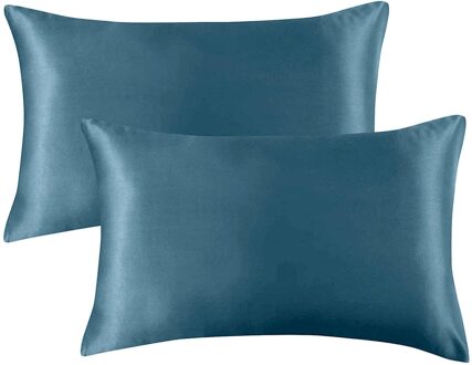 2 Stuks Standaard Formaat (20X26 Inch) satijnen Kussenslopen Met Envelop Sluiting Zijde Satijn Kussenslopen Home Decoratie Kussenhoes Rood