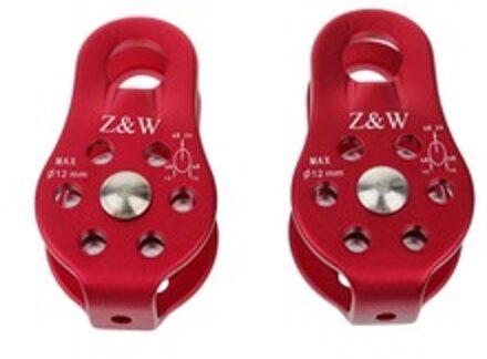 2 stuks Stijl Rock Katrol Touw Boom Klimmen Klimmer Arborist Vaste Katrol Enkele/Vaste Katrol Rood