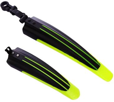 2 Stuks Stijlvolle Mountainbike Fietsen Voor Achter Plastic Spatbord Fenders Set Stijlvolle En Mooie Solid Duurzaam zwart geel