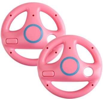 2 Stuks Stuurwiel Voor Nintendo Wii Kart Games Remote Controller Game Racing Stuurwiel Voor Wii Kart Game Accessoires roze