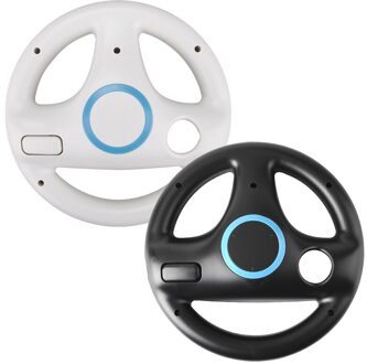 2 Stuks Stuurwiel Voor Nintendo Wii Kart Games Remote Controller Game Racing Stuurwiel Voor Wii Kart Game Accessoires wit-zwart