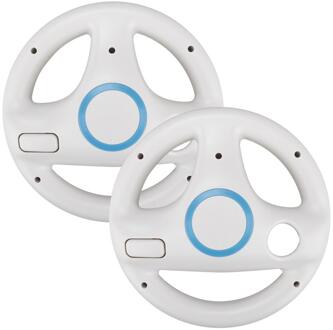 2 Stuks Stuurwiel Voor Nintendo Wii Kart Games Remote Controller Game Racing Stuurwiel Voor Wii Kart Game Accessoires wit