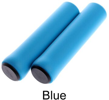2 Stuks Super Zachte Fiets Handvat Bar Grips Fietsen Bike Grips Siliconen Anti-Slip Stuur Anti-Slip Shock-Absorberende blauw