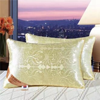 2 Stuks Thuis Kussen Drie-Dimensionale Veer Zijde Katoen Kussen Zachte Elastische Kussen 5 Star Hotel Kussen Slaap Kussens voor Slaapkamer geel