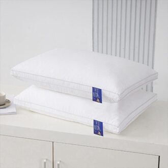 2 Stuks Thuis Kussen Drie-Dimensionale Veer Zijde Katoen Kussen Zachte Elastische Kussen 5 Star Hotel Kussen Slaap Kussens voor Slaapkamer wit