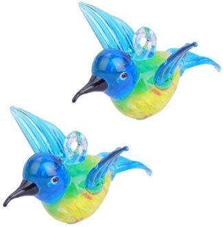 2 Stuks Thuis Tuin Kleurrijke Glas Kolibrie Vogel Kerst Decoratie