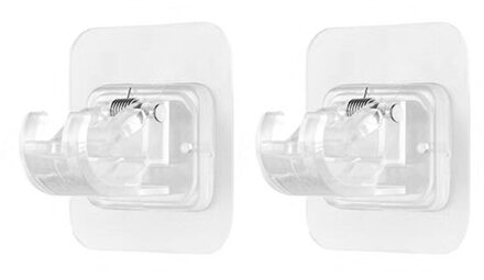 2 Stuks Transparante Opknoping Staaf Klem Hook Holder Hanger Badkamer Douche Gordijn Staaf Vaste Clip Beugel