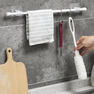 2 Stuks Transparante Opknoping Staaf Klem Hook Holder Hanger Badkamer Douche Gordijn Staaf Vaste Clip Beugel