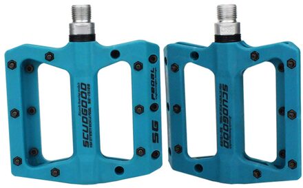 2 Stuks Ultralichte Pedaal Mountainbike Fiets Pedalen Nylon Fiber Racefiets Dragende Pedalen Fiets Antislip pedalen Voor Fiets Deel Blauw