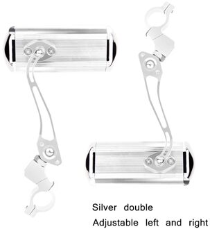 2 Stuks Universele 360 Graden Draaibare Verstelbare Fiets Aluminium Achteruitkijkspiegel Fietsaccessoires zilver