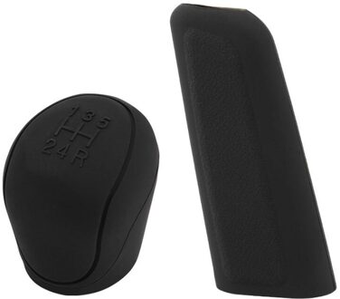 2 Stuks Universele Auto Gear Hand Pookknop Cover Siliconen Handrem Antislip Protectors Handrem Covers zwart