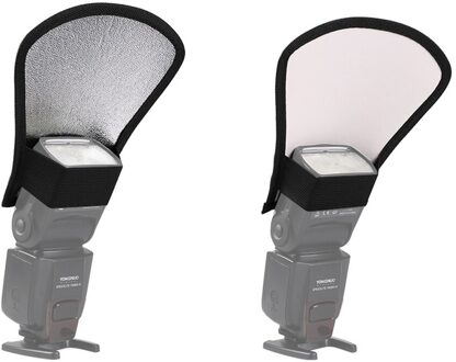 2 Stuks Universele Camera Flash Diffuser Softbox Multifunctionele Reflecterende Plaat Zaklamp Lightsphere Externe Flash Reflector Silv