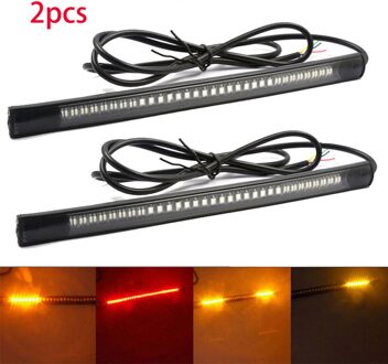 2 Stuks Universele Flexibele Led Motorfiets Licht Strip Accessaries Motor Led-achterlicht Lamp Plaat Licht Brake Stop Richtingaanwijzer Strip