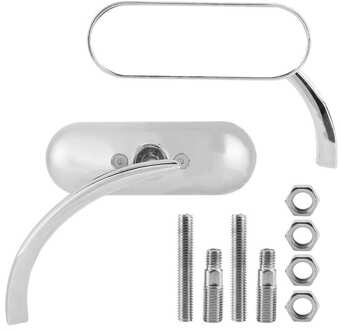 2 Stuks Universele Ovale Achteruitkijkspiegel Side Spiegel Electrosilvering Voor Motorfietsen Met 8Mm/0.3in 10Mm/0.4in Draad gat Riding Accessoire