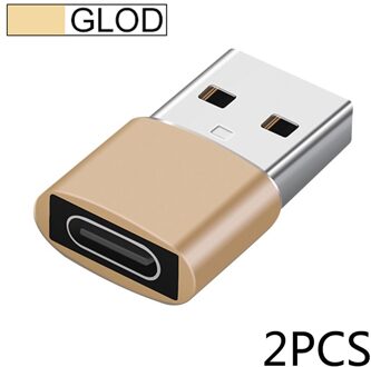 2 Stuks Usb Naar Type C Otg Adapter Usb USB-C Male Naar Micro Usb Type-C Vrouwelijke Converter Voor iphone 12 Pro Max Connector Otg Converter 2stk goud